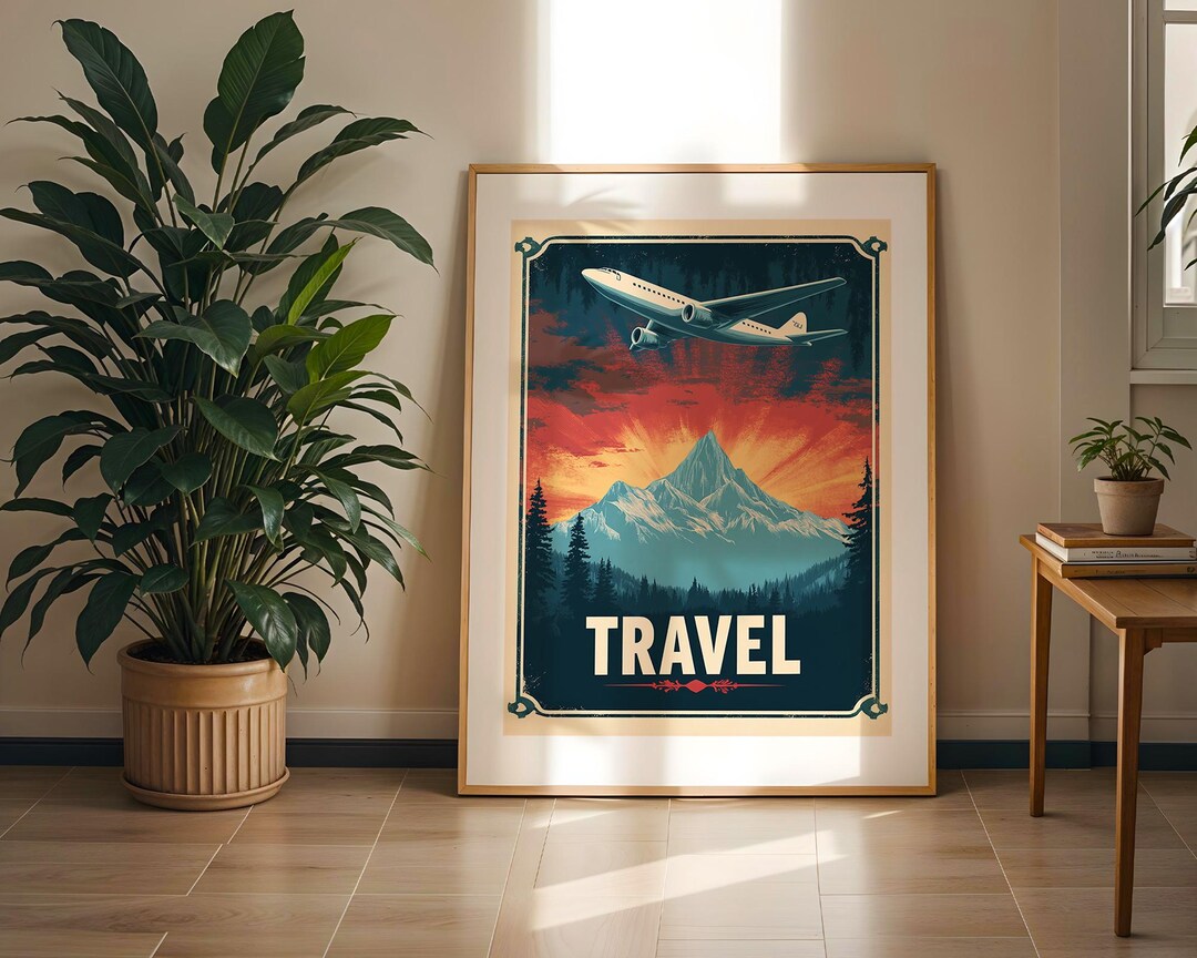 Retro Travel Digital Art Print Vintage Adventure Poster Mountain retro-travel-digital-art-print-vintage-adventure-poster-mountain
