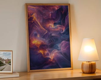 Cosmic Nebula Digital Art Print | Ethereal Space Swirls | Abstract Galaxy Dream