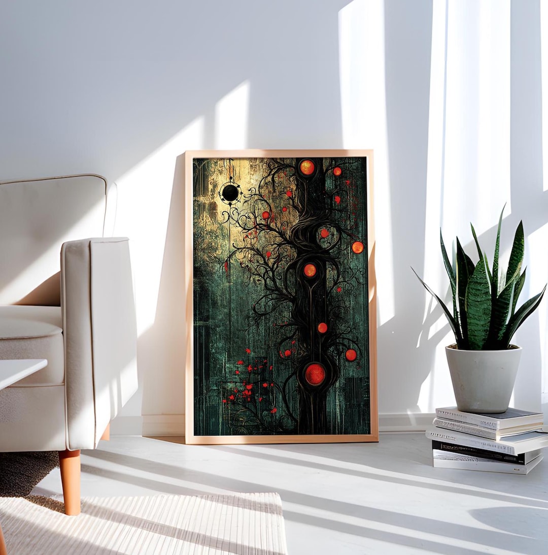 Dark Enchanted Tree Digital Art Print | Gothic Fantasy Wall Decor ...