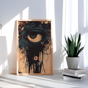 Mystic Eye Digital Art Print | Dark Surreal Occult Wall Art | Gothic Esoteric Home Decor