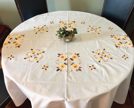 フランスヴィンテージ ナプキン 12枚セット 花柄手刺繍入り フランス
