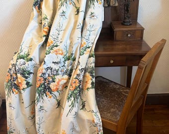 Vintage French Floral Curtains: 1950s Parisian “Pascaline” Drapes