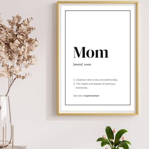 Mother's day Gift Mother quote print Mother definition Special gift for Mom Birthday present Thank you Mother poster digital download