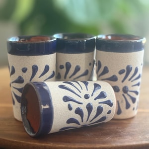 Ceramic Tequila shots set of 4 | Mexican | handmade | set de 4 vasos para Tequila
