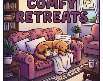 Cozy Retreats Coloring Book 47 Comfy Designs | Digital Download