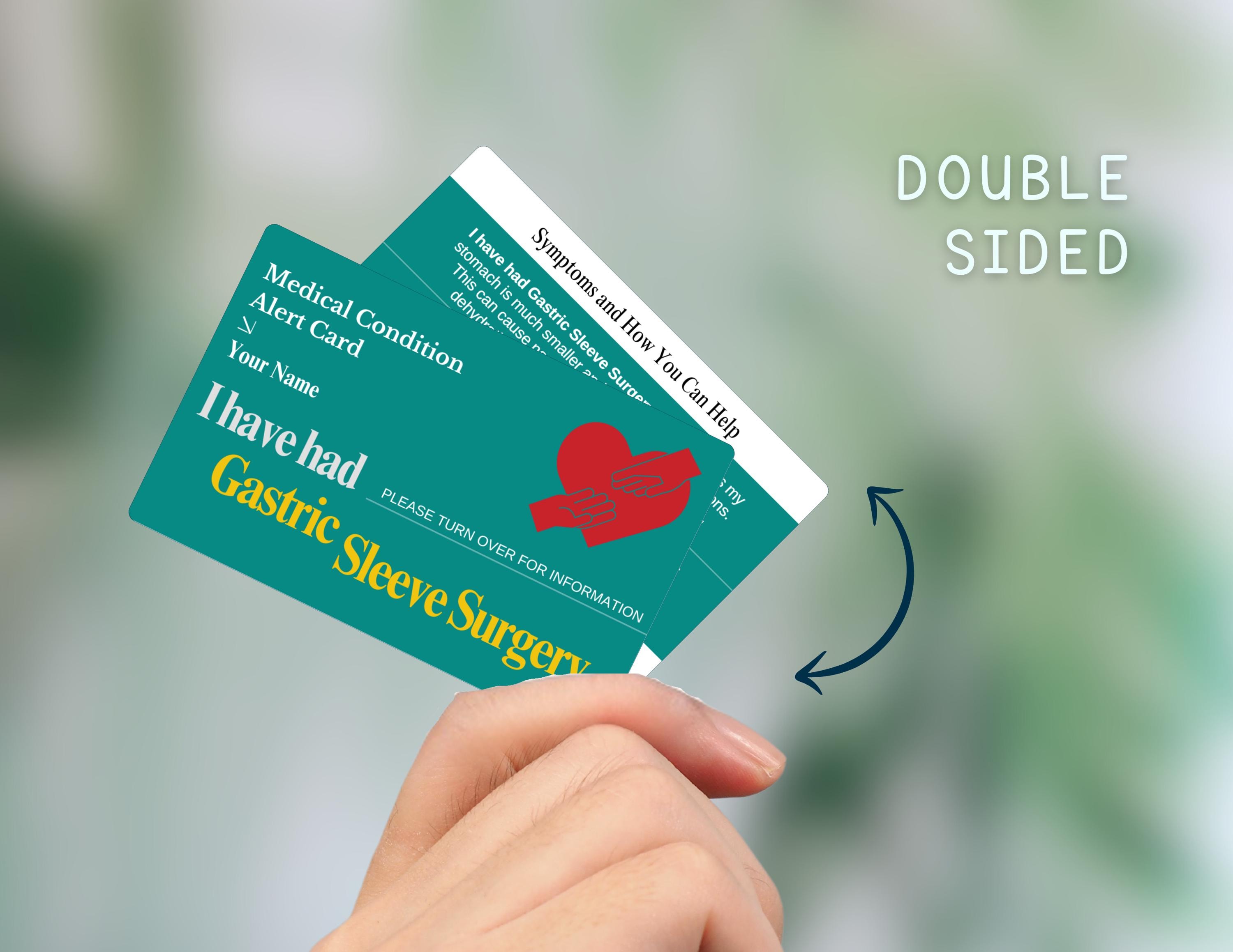 Gastric Sleeve Surgery Medical Alert Card: Custom Bariatric ID - Etsy