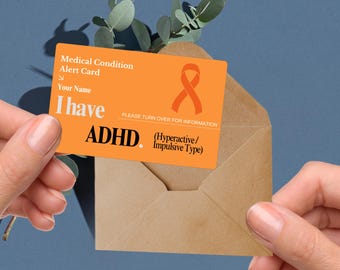 ADHD Hyperactive/Impulsive Type Medical Alert Card