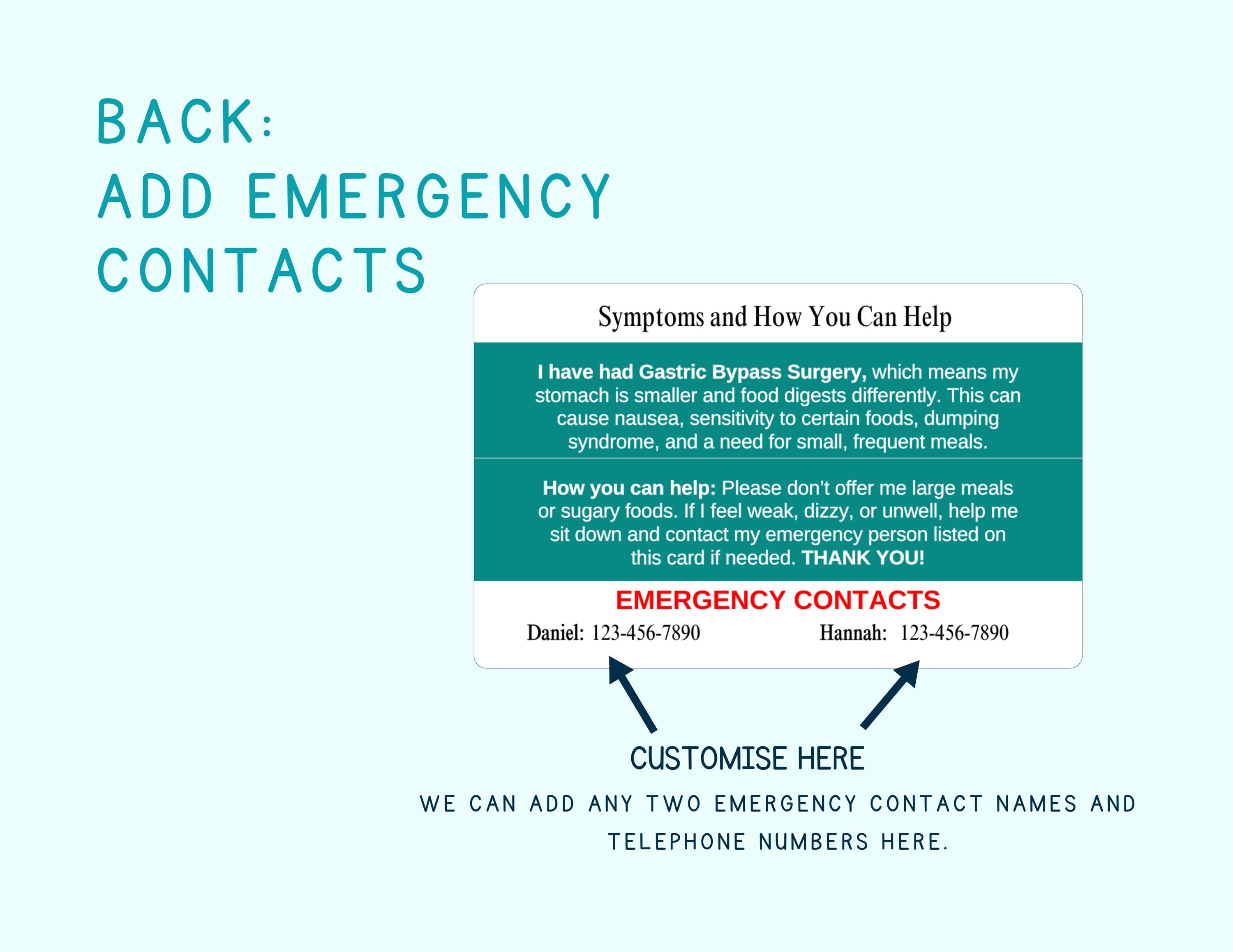 Gastric Bypass Medical Alert Card: Bariatric Surgery ID - Etsy