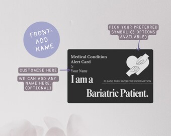 Bariatric Patient Medical Alert Card: Engraved Aluminum Emergency ID - Etsy