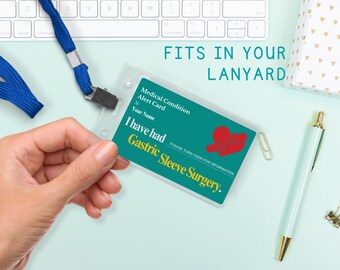 Gastric Sleeve Surgery Medical Alert Card: Custom Bariatric ID