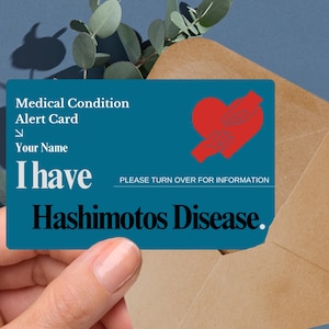 Hashimoto's Disease Medical Alert Card: Autoimmune Thyroid ID - Etsy