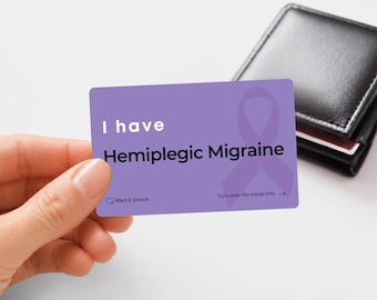 Hemiplegic Migraines Medical Alert Card: Neurological Condition ID
