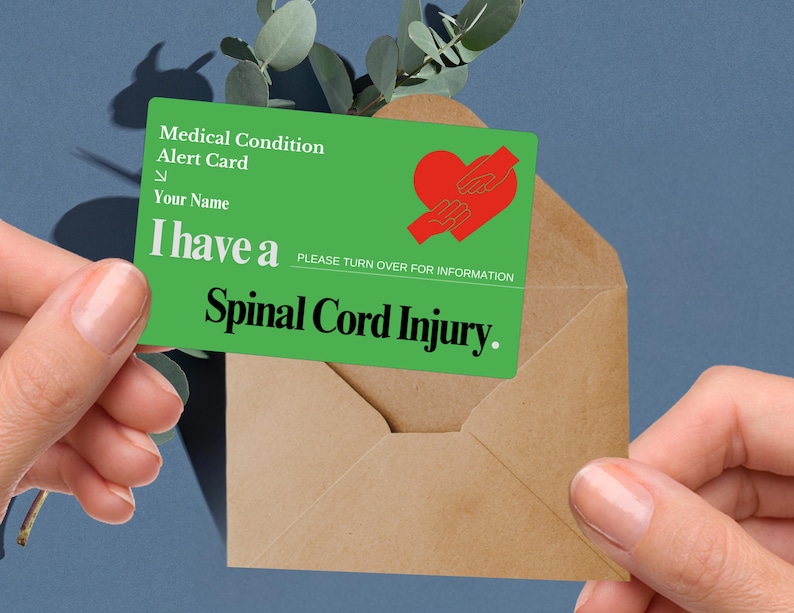 Spinal Cord Injury Alert Card: Personalized Medical ID, Emergency Info ...