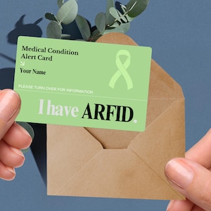 Carte d'alerte médicale ARFID, identification personnalisée des troubles de l'apport alimentaire restrictif pour éviter les troubles de l'alimentation étiquette d'urgence carte sensorielle d'aversion alimentaire