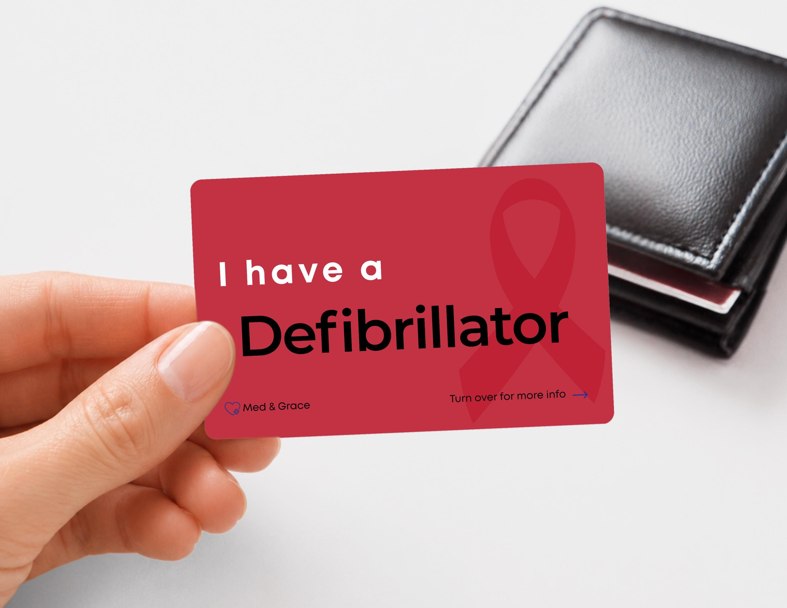 Defibrillator Medical Alert Card: ICD Emergency Contact ID