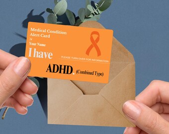 ADHD Combined Type Medical Alert Card: Emergency Contact ID