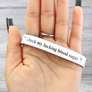 Diabetes Bracelet, Medic Alert Bracelet, Funny Check My Blood Sugar Medical Alert Jewelry, Gifts for Diabetics, Custom Emergency Contact ID
