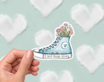 Floral Sneaker Sticker: Mental Health, Motivation Gift
