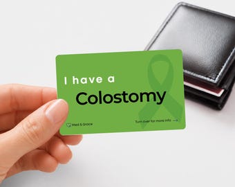 Personalized Colostomy Bag Alert Card: Emergency Medical ID, Stoma Support