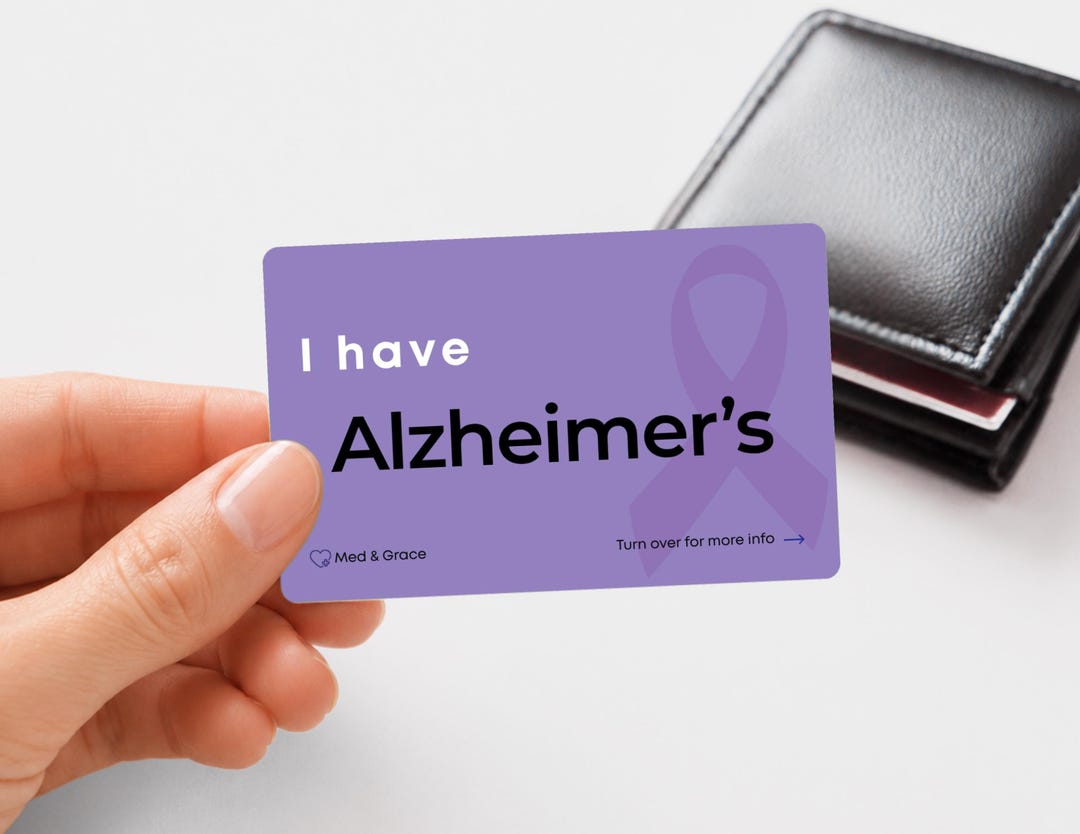 Personalized Alzheimer's Medical Alert Card: Emergency ID - Etsy