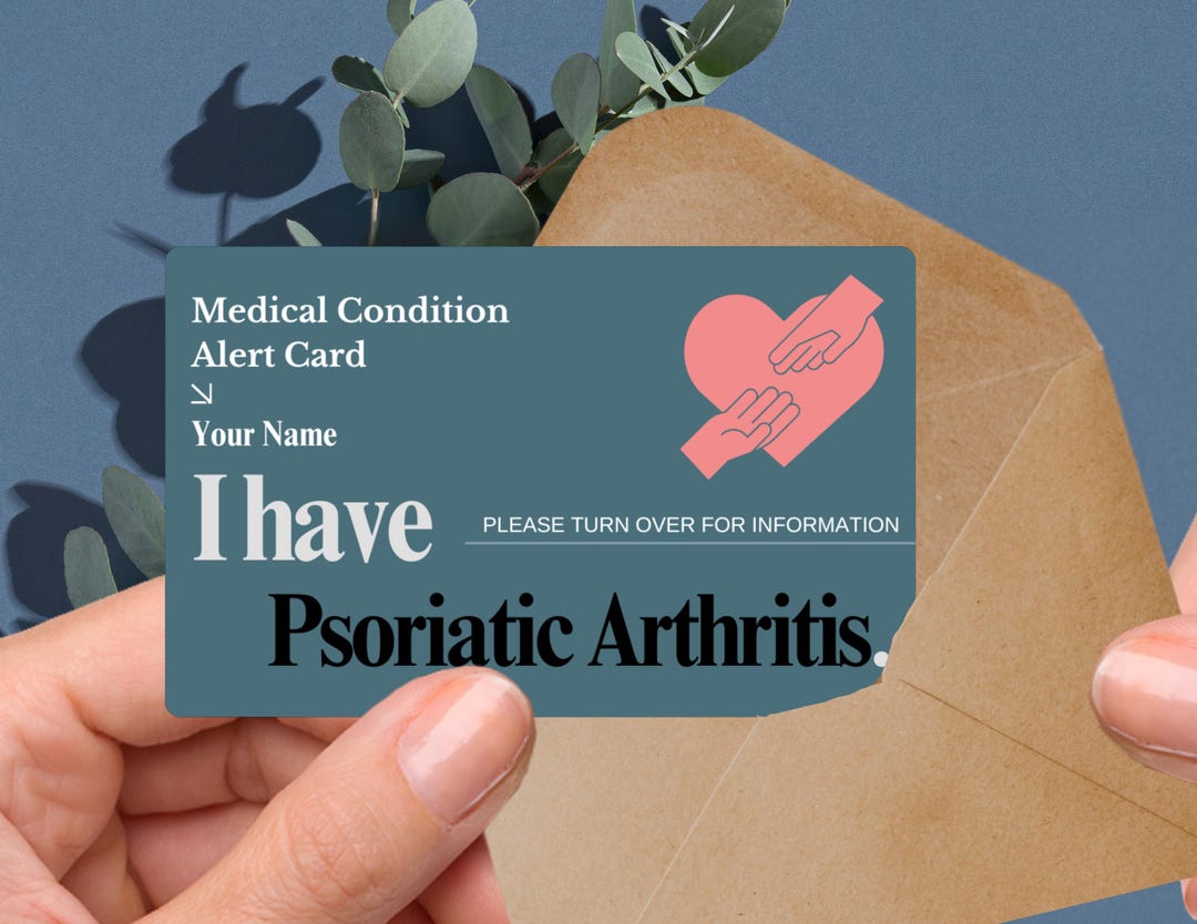 Psoriatic Arthritis Medical Alert Card, Autoimmune Disease ID, Chronic ...