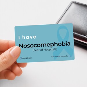 Fear of Hospitals Anxiety Card | Nosocomephobia Medical Alert ID