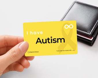 Autism Medical Alert Card: Neurodivergent Emergency ID, Hidden Disability Wallet Card