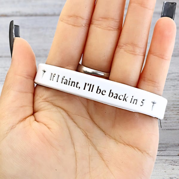 Fainting Medical Alert Bracelet: Custom Engraved Silicone ID Band
