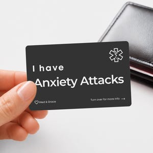 Anxiety Attack Alert Card, Panic Disorder ID, Emergency Wallet Card