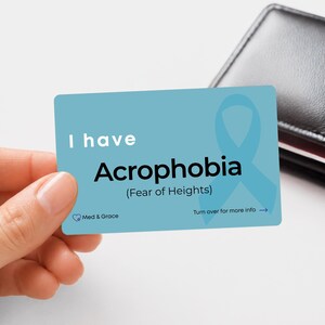 Acrophobia Medical Alert Card – Fear of Heights Anxiety Emergency ID