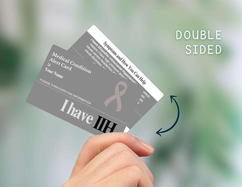 IIH Medical Alert Card: Idiopathic Intracranial Hypertension ID - Etsy