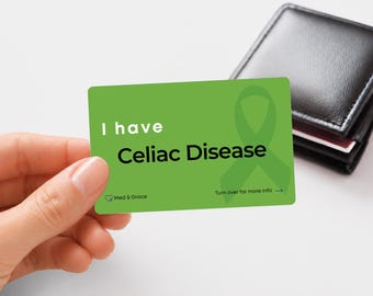 Celiac Disease Medical Alert Card: Autoimmune Condition ID