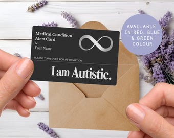 Personalized Autistic Medical Alert Card, Emergency Contact ID