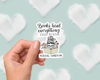 Book Lover Spoonie Sticker: Funny Floral Vinyl Decal for Laptops
