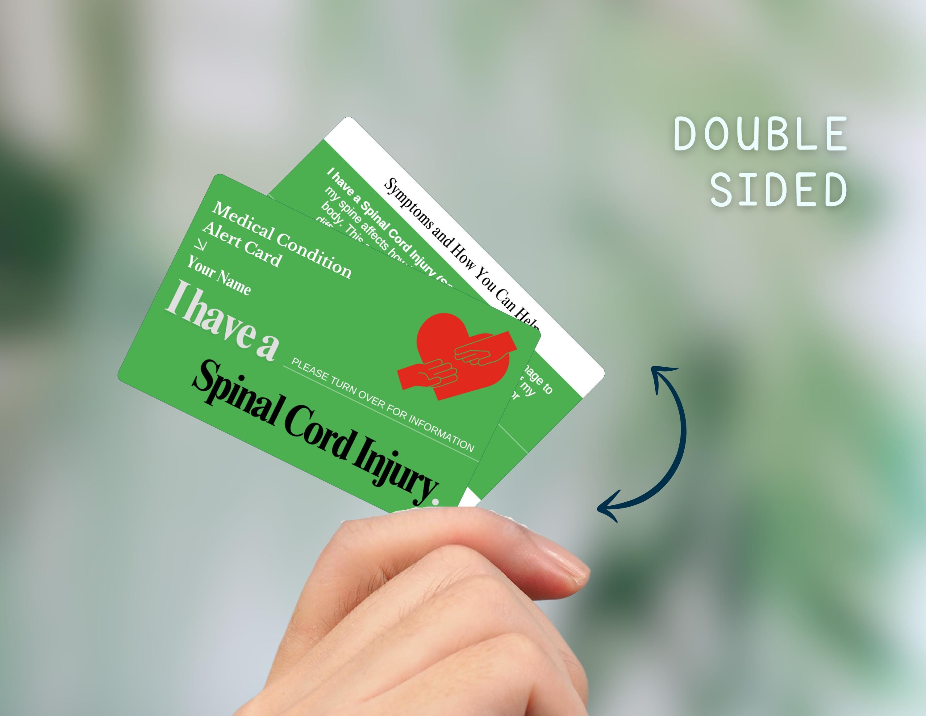 Spinal Cord Injury Alert Card: Personalized Medical ID, Emergency Info ...