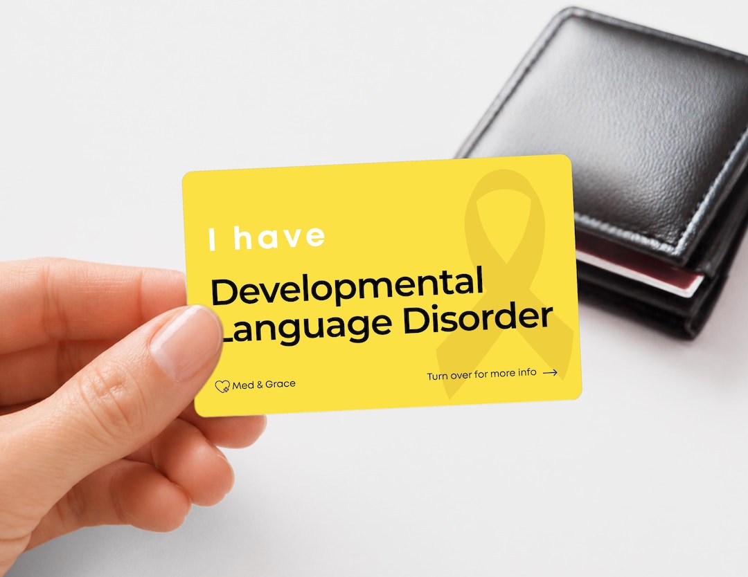 Developmental Language Disorder (DLD) Medical Alert Card: Personalized ...