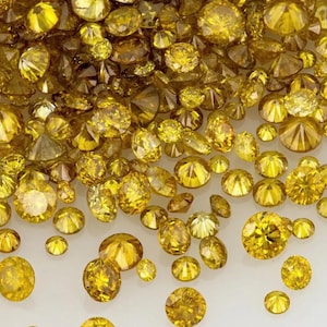 Canary Yellow Diamond: 0.8mm-2.5mm Round Cut Loose Stone