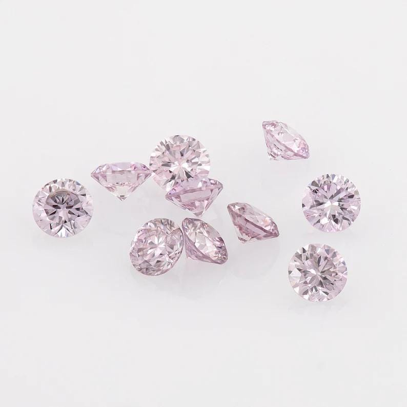 4pcs Fancy Intense Pink Argyle Diamonds: 1.7mm Round VS-SI Melee
