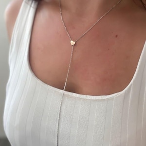Sterling Silver Y Shaped Necklace, Lariat Necklace, Y Drop Necklace, 21st Birthday Gift for Her
