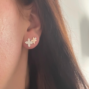 Silver 4 Leaf Clover Earrings, Clover Stud Earrings, Lucky Charm Earrings, Shamrock Earrings, 1 Year Anniversary