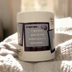 Grey’s Anatomy Character Mug | Funny TV Show Coffee Cup | Gift for Grey’s Fans & Medical Professionals