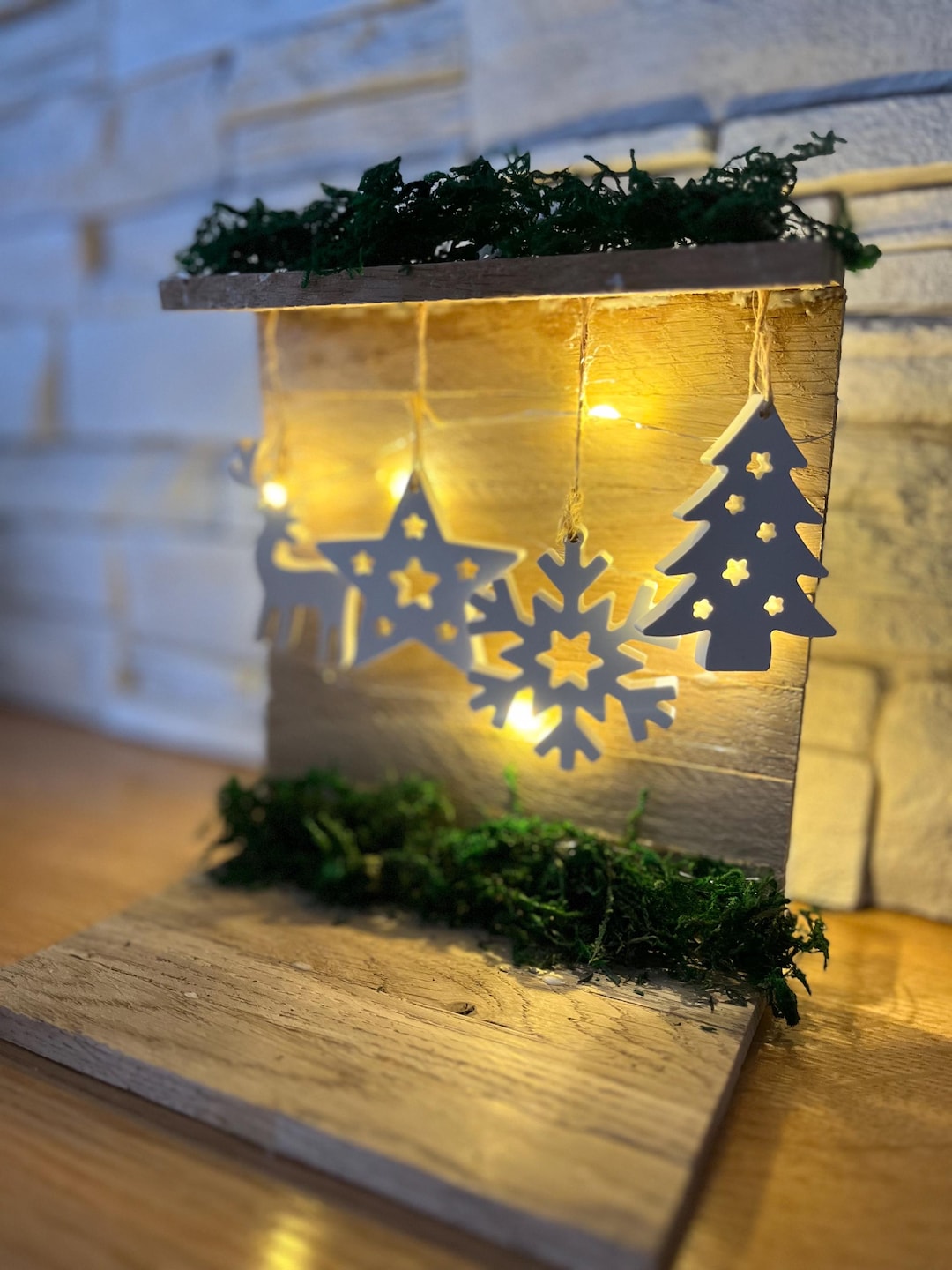 Wunderschne Rustikale Weihnachtsdeko Holz Bild