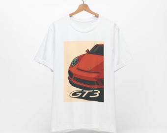 Lava Orange GT3 T-Shirt (Unisex Jersey Short Sleeve Tee) Motorsport Shirt, Gift for GT3 Fan, GT3 Owner, 911, GT3