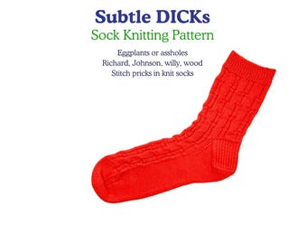 Subtiel D!CKs-breipatroon sokken: inhoud voor volwassenen (pdf-patroon)