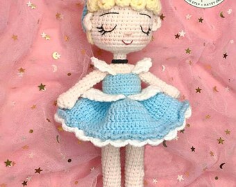 Amigurumi Crochet Cinderella Doll Pattern Tutorial PDF Guide