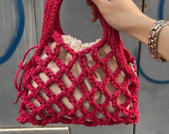 Tutorial PDF per borsa in macramè all'uncinetto