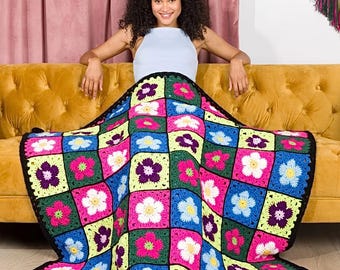 Crochet Floral Blanket Pattern PDF Download-Anleitung