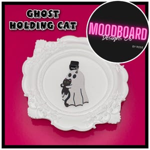 Ghost Holding Cat Dust Plug Charm