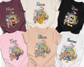 Chemises personnalisées Disney Epcot pour voyage en famille, chemise familiale Epcot vacances Disney, chemise familiale Epcot personnalisée, t-shirt pour parcs à thème Epcot