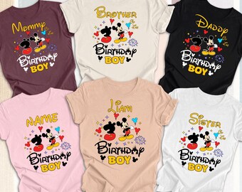 Mickey Birthday Boy Shirt, Mickey Birthday Family Shirt, Birthday Matching Family Shirt, Birthday Disney Family Shirt, Custom Birthday Boy